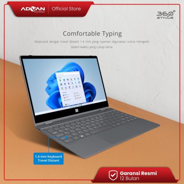 ADVAN Laptop 360 Stylus 2in1 Touchscreen - Intel i3 14.1'' FHD IPS - Image 4
