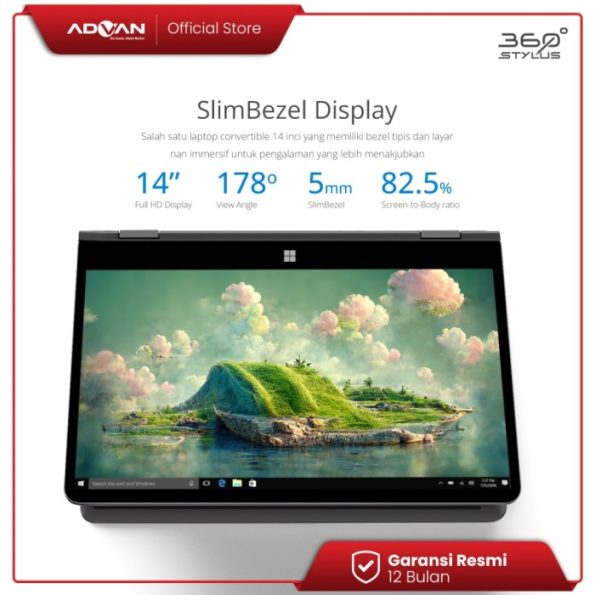 ADVAN Laptop 360 Stylus 2in1 Touchscreen - Intel i3 14.1'' FHD IPS - Image 5