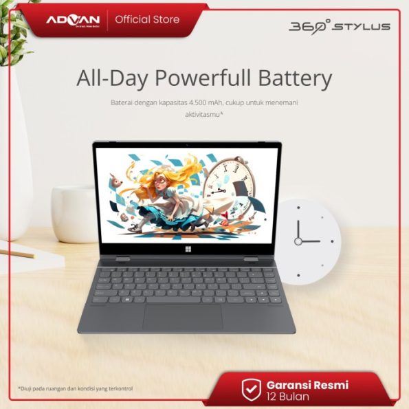 ADVAN Laptop 360 Stylus 2in1 Touchscreen - Intel i3 14.1'' FHD IPS - Image 6