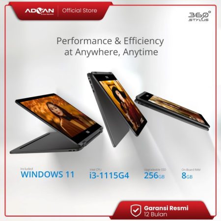 ADVAN Laptop 360 Stylus 2in1 Touchscreen - Intel i3 14.1'' FHD IPS