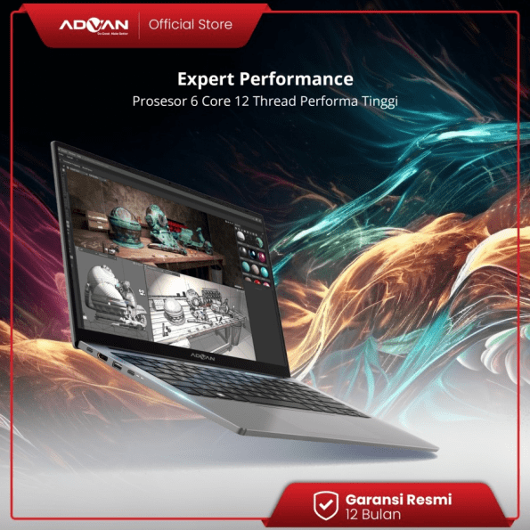 ADVAN Laptop Workplus AMD RYZEN 7 6600H 14'' FHD IPS 16GB 512GB Win 11 - Image 6