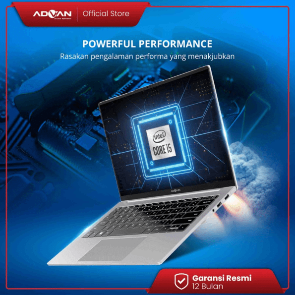 ADVAN Notebook Laptop Workpro Intel I5 14'' FHD IPS 8GB 256GB Win 11 - Gold - Image 6