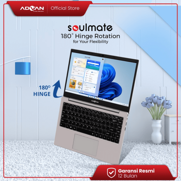 ADVAN Laptop Notebook Soulmate 14 inch FHD IPS INTEL i3 8GB+256GB WDS - Image 5