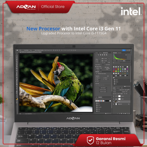 ADVAN Laptop Notebook Soulmate 14 inch FHD IPS INTEL i3 8GB+256GB WDS - Image 6