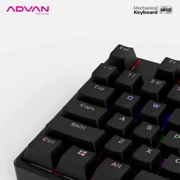 Mechanical Keyboard Advan MK02 gaming Keyboard 104 Keys TKL RGB Light - Garansi 1 Tahun - Image 3