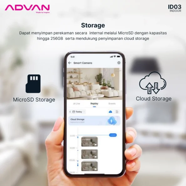ADVAN Smart AI CCTV Indoor ID3 Smart IP Camera  3MP 2K Indoor CCTV WIFI PTZ - Image 3