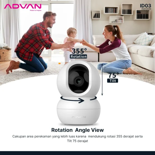ADVAN Smart AI CCTV Indoor ID3 Smart IP Camera  3MP 2K Indoor CCTV WIFI PTZ - Image 4