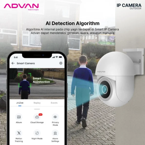 ADVAN Smart AI CCTV Outdoor OD3 Smart IP Camera Waterproof 3MP 2K Smart IP IP65 WIFI PTZ - Image 6