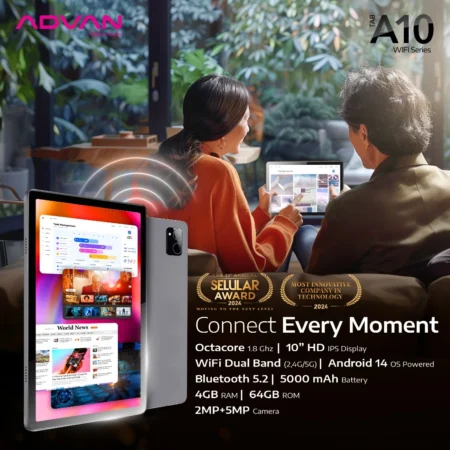 ADVAN TAB A10 Wifi 4GB/64GB 10.1”IPS Screen Tablet Android 14