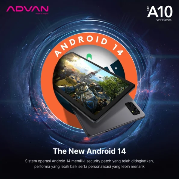 ADVAN TAB A10 Wifi 4GB/64GB 10.1”IPS Screen Tablet Android 14 - Image 3