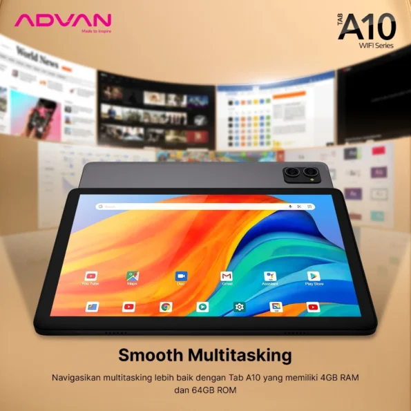 ADVAN TAB A10 Wifi 4GB/64GB 10.1”IPS Screen Tablet Android 14 - Image 5