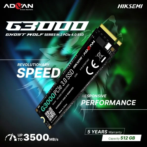 SSD ADVAN X HIKSEMI G3000 M.2 NVMe 512GB 2280 PCIe - Image 2