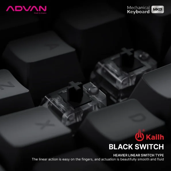Mechanical Keyboard Advan MK01 Gaming Keyboard TKL 87 KeysRainbow Backlit - Garansi 1 Tahun - Image 2