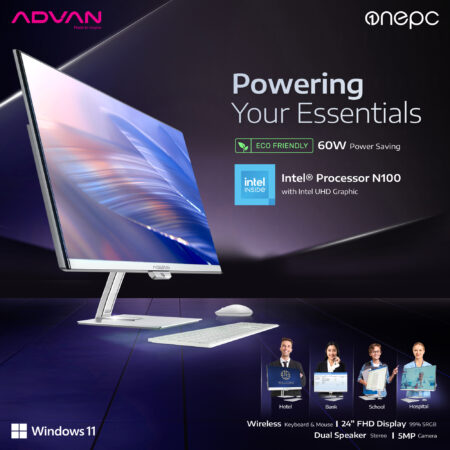 Advan All in One PC AIO ONEPC Intel N100 99% SRGB 60W Power Saving Windows 11