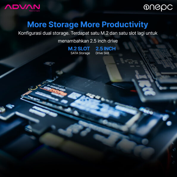 Advan All in One PC AIO ONEPC Intel N100 99% SRGB 60W Power Saving Windows 11 - Image 3