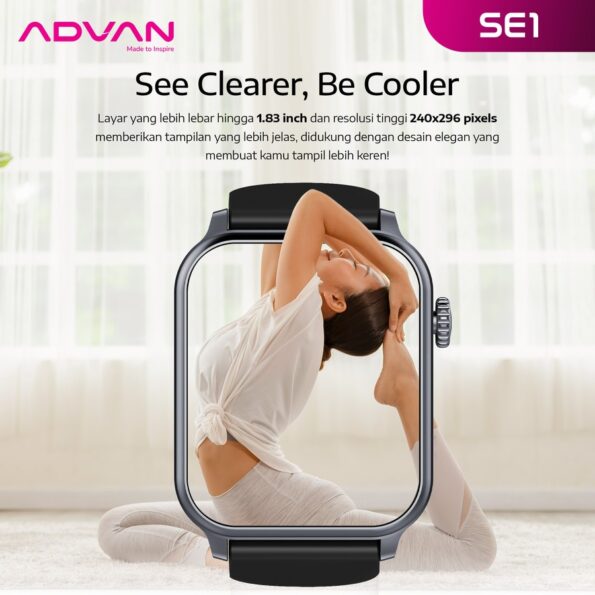 ADVAN Smartwatch SE1 AI Voice Assistant IPS 1.83″ Bluetooth Call Waterproof IP68 - Image 4