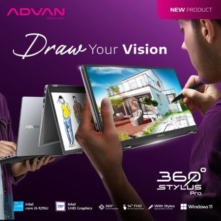 ADVAN 360 Stylus Pro Laptop 2 in 1 Intel Core i3-1215U 14" inch IPS FHD Touchscreen 8GB/256GB Windows 11
