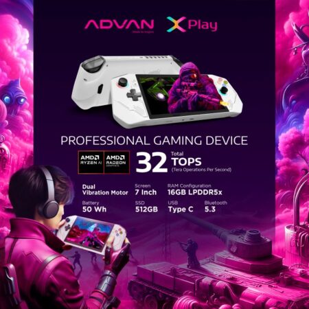 Advan X-Play Handheld Gaming PC AMD Ryzen 7 7840U AMD Ryzen AI IPS 120Hz 100% sRGB 16GB 512GB Windows 11 ST716S05A