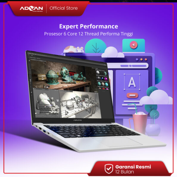 ADVAN Laptop Workplus AMD RYZEN 5 6600H RYZEN 7 7735HS 14'' FHD IPS 512GB Windows 11 - Ryzen 5 - Image 7