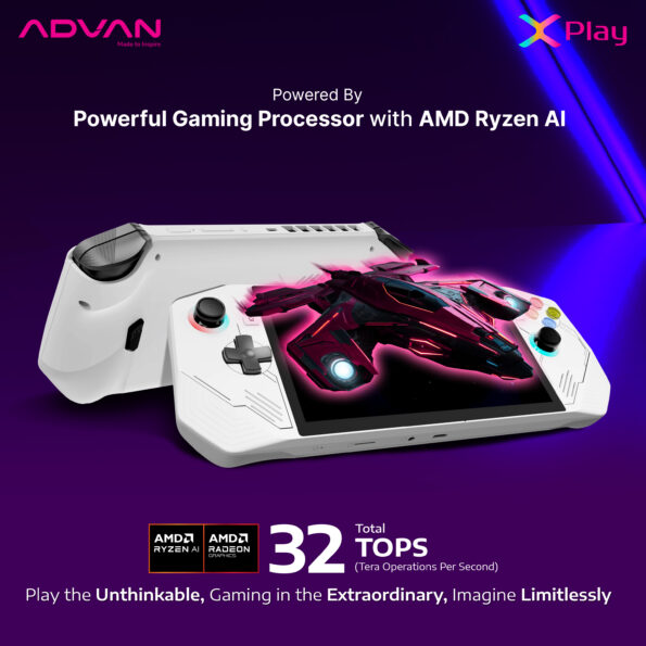 Advan X-Play Handheld Gaming PC AMD Ryzen 7 7840U AMD Ryzen AI IPS 120Hz 100% sRGB 16GB 512GB Windows 11 ST716S05A - Image 8