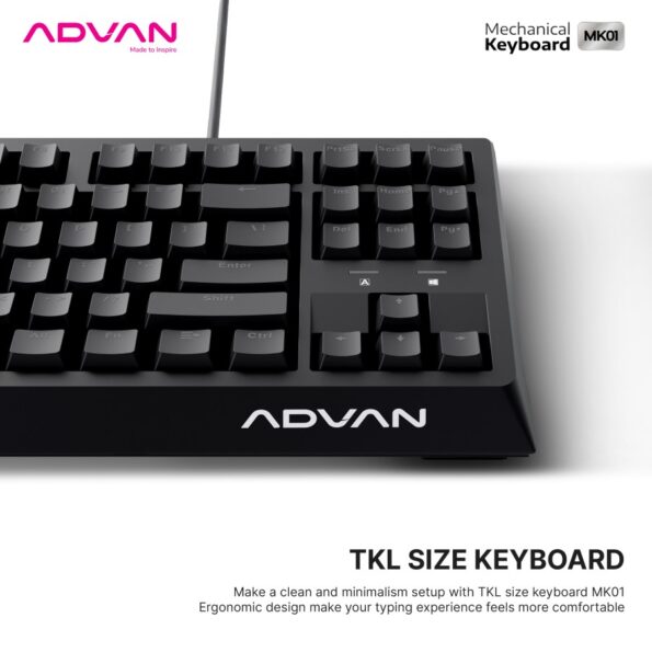 Mechanical Keyboard ADVAN MK01 Gaming Keyboard TKL Rainbow Backlit - Image 5