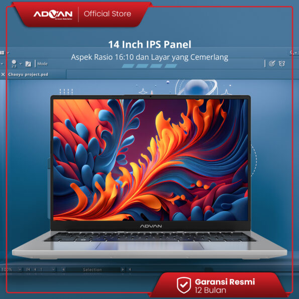 ADVAN Laptop Workplus AMD RYZEN 5 6600H RYZEN 7 7735HS 14'' FHD IPS 512GB Windows 11 - Ryzen 5 - Image 6