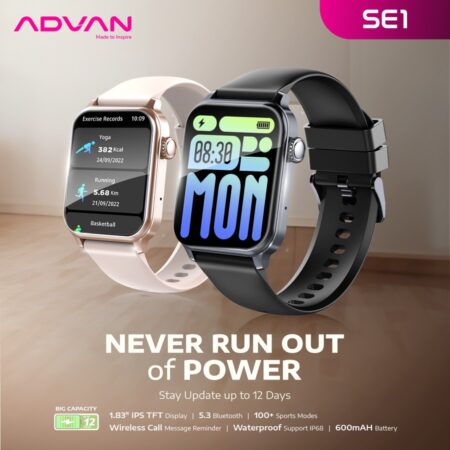 ADVAN Smartwatch SE1 AI Voice Assistant IPS 1.83″ Bluetooth Call Waterproof IP68