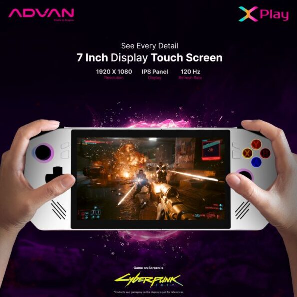 Advan X-Play Handheld Gaming PC AMD Ryzen 7 7840U AMD Ryzen AI IPS 120Hz 100% sRGB 16GB 512GB Windows 11 ST716S05A - Image 13