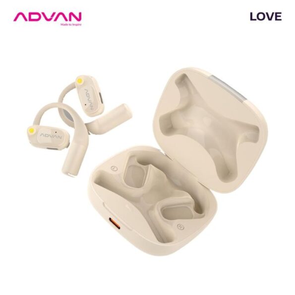 ADVAN TWS Earphone Earhook Wireless Bluetooth Love V5.4 Olahraga Headset - BLACK - Image 7