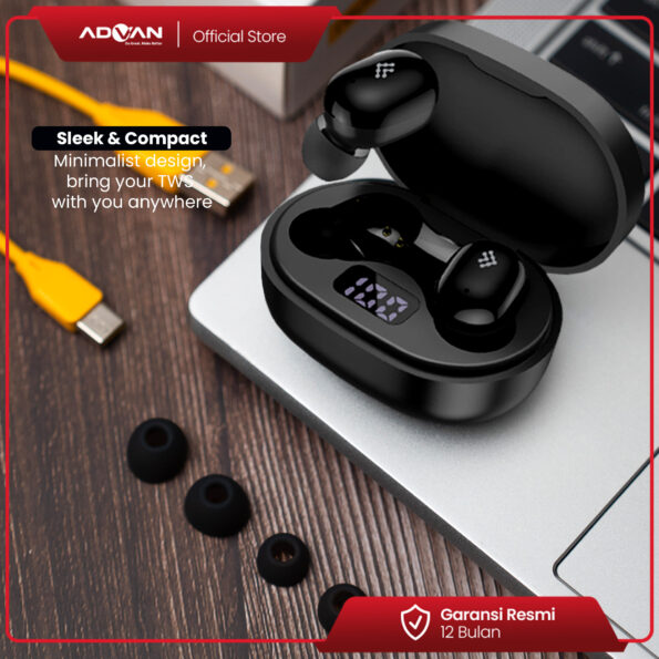 True Wireless Earphone Advan Supreme Bass 01 Bluetooth 5.3 Earbuds TWS IPX 7 Dynamic Driver 13mm - Image 3