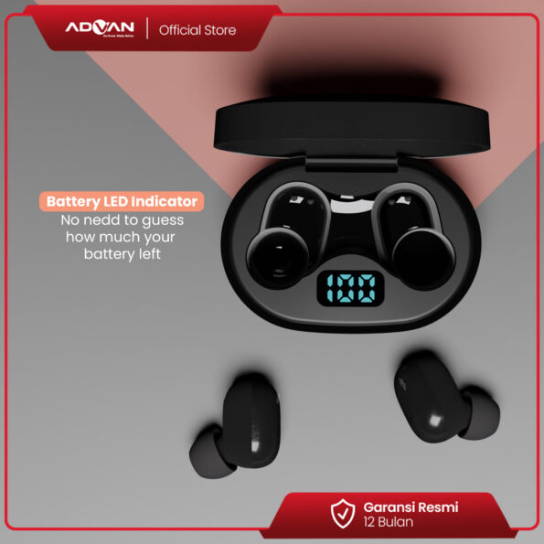 True Wireless Earphone Advan Supreme Bass 01 Bluetooth 5.3 Earbuds TWS IPX 7 Dynamic Driver 13mm - Image 4