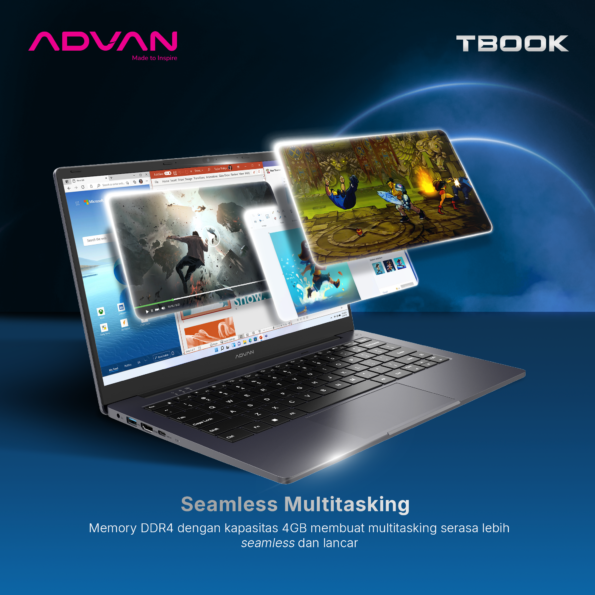 ADVAN TBOOK Intel N100 4GB/128GB 14" HD Laptop Notebook Free Windows 11 Upgradeable - Image 4