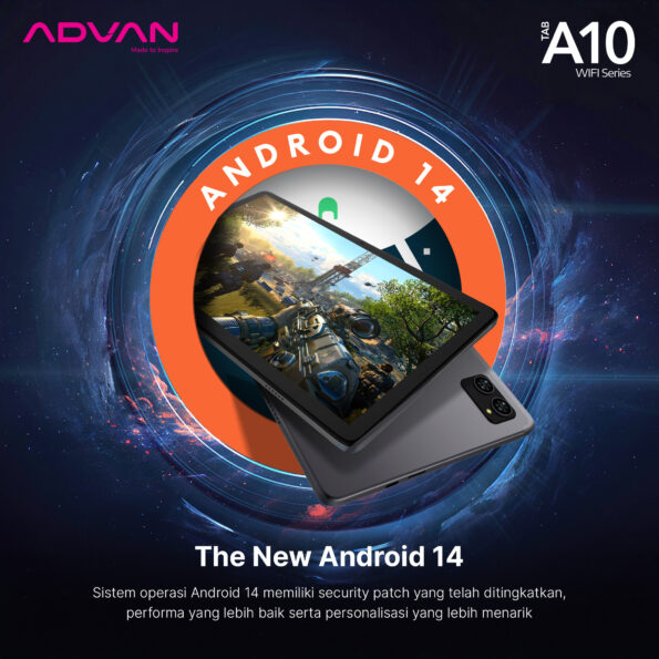 ADVAN TAB A10 Wifi 4GB/64GB 10.1”IPS Screen Tablet Android 14 - Image 7