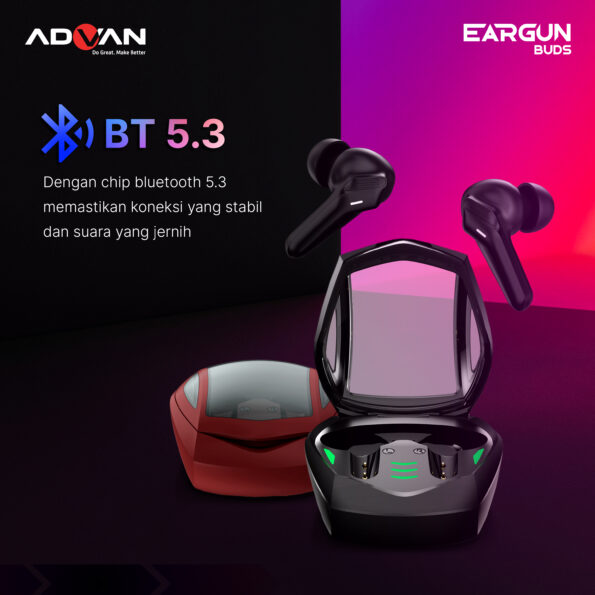 True Wireless Earphone Gaming Advan Eargun Buds Bluetooth 5.3 Earbuds TWS - Image 7