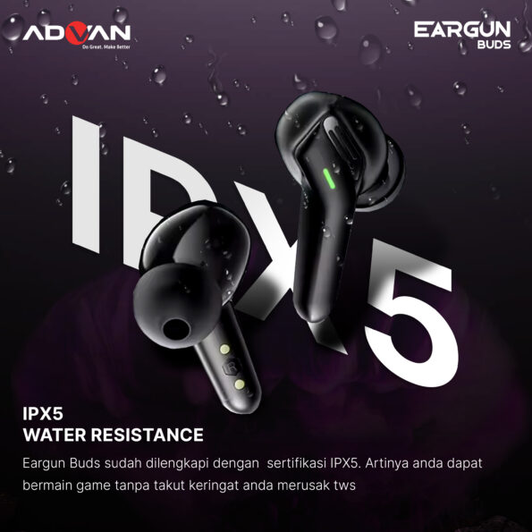 True Wireless Earphone Gaming Advan Eargun Buds Bluetooth 5.3 Earbuds TWS - Image 5