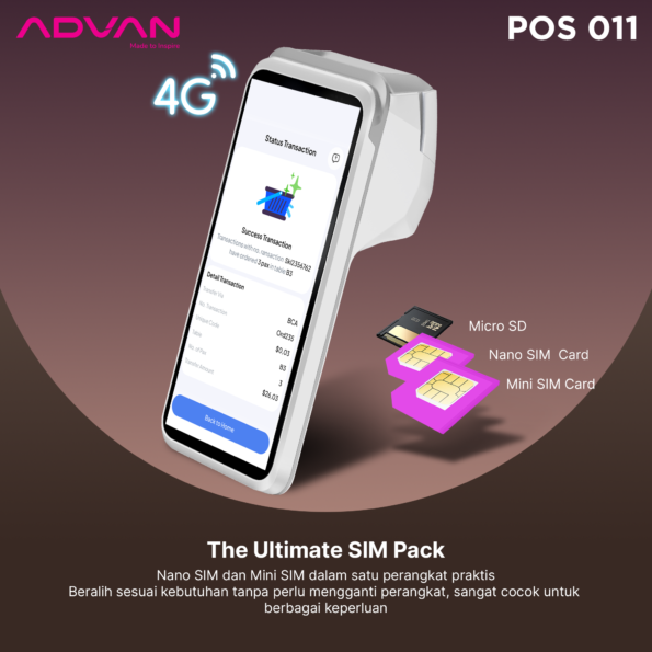 ADVAN HARVARD O11 Smart Mobile POS Printer Cashier ANDROID 4G LTE - Image 9