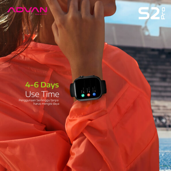 ADVAN Smartwatch S2 PRO Amoled 1.95 inch Slim AI Voice Bluetooth Call Waterproof - BLACK - Image 5