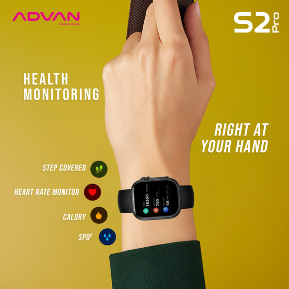 ADVAN Smartwatch S2 PRO Amoled 1.95 inch Slim AI Voice Bluetooth Call Waterproof - BLACK - Image 6