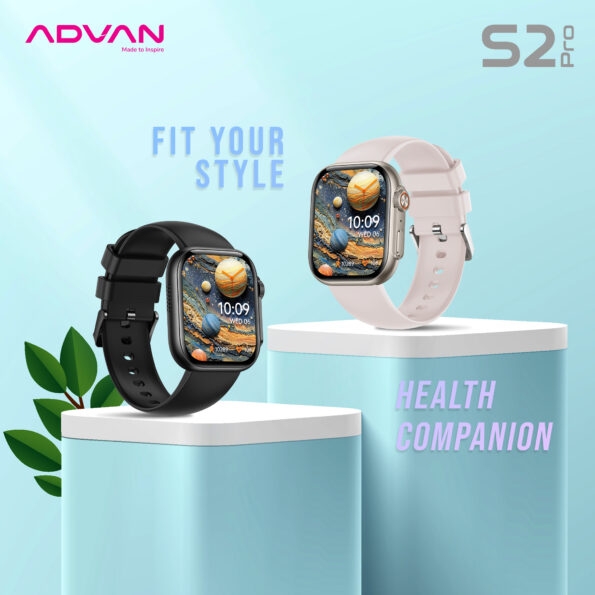 ADVAN Smartwatch S2 PRO Amoled 1.95 inch Slim AI Voice Bluetooth Call Waterproof - BLACK - Image 8