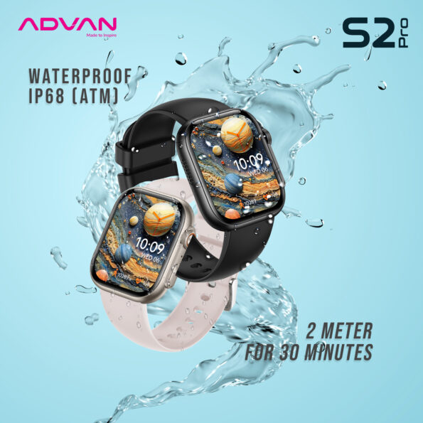 ADVAN Smartwatch S2 PRO Amoled 1.95 inch Slim AI Voice Bluetooth Call Waterproof - BLACK - Image 7