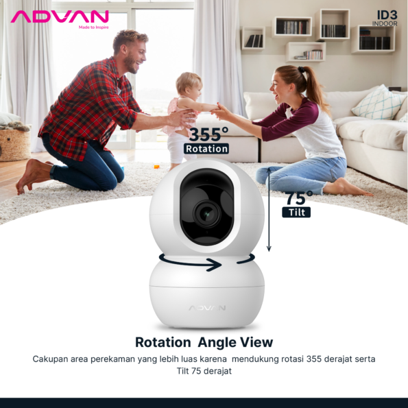 ADVAN Smart IP Camera ID3 CCTV 3MP 2K Indoor CCTV WIFI PTZ - Image 10