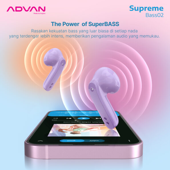 ADVAN TWS SupremeBass 02 True Wireless Bluetooth V5.4 Earphone - Image 8
