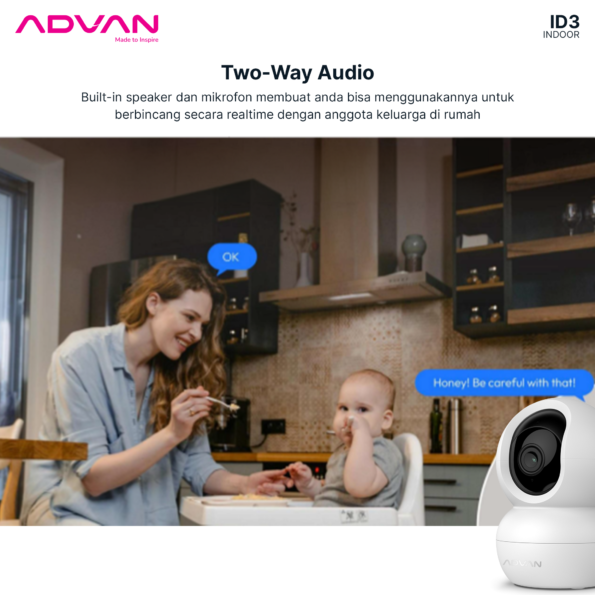 ADVAN Smart IP Camera ID3 CCTV 3MP 2K Indoor CCTV WIFI PTZ - Image 11