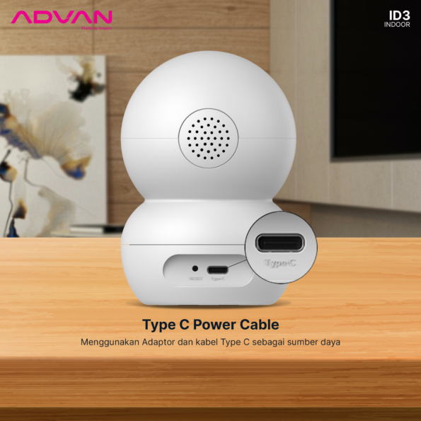 ADVAN Smart IP Camera ID3 CCTV 3MP 2K Indoor CCTV WIFI PTZ - Image 6