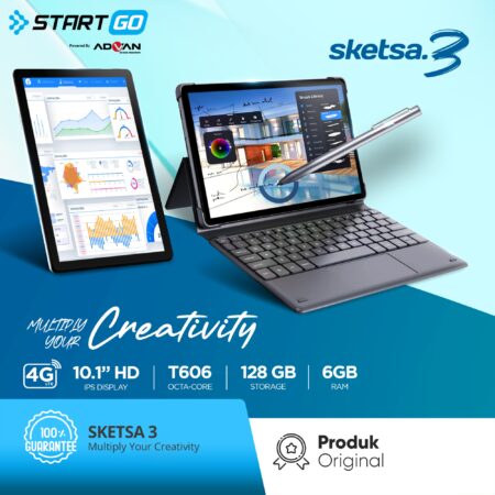Advan Tab Sketsa 3 10.1” HD IPS 128GB+RAM 6GB Tiger T606 Android - Grey