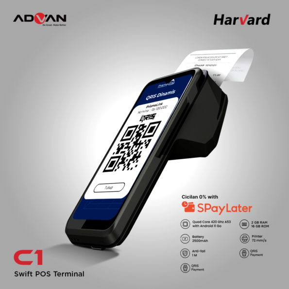 Advan Harvard C1 Mobile POS printer Mesin Kasir OS Android 2+16GB 4G LTE - Image 5