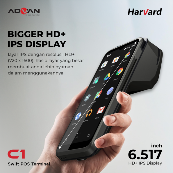 Advan Harvard C1 Mobile POS printer Mesin Kasir OS Android 2+16GB 4G LTE - Image 2